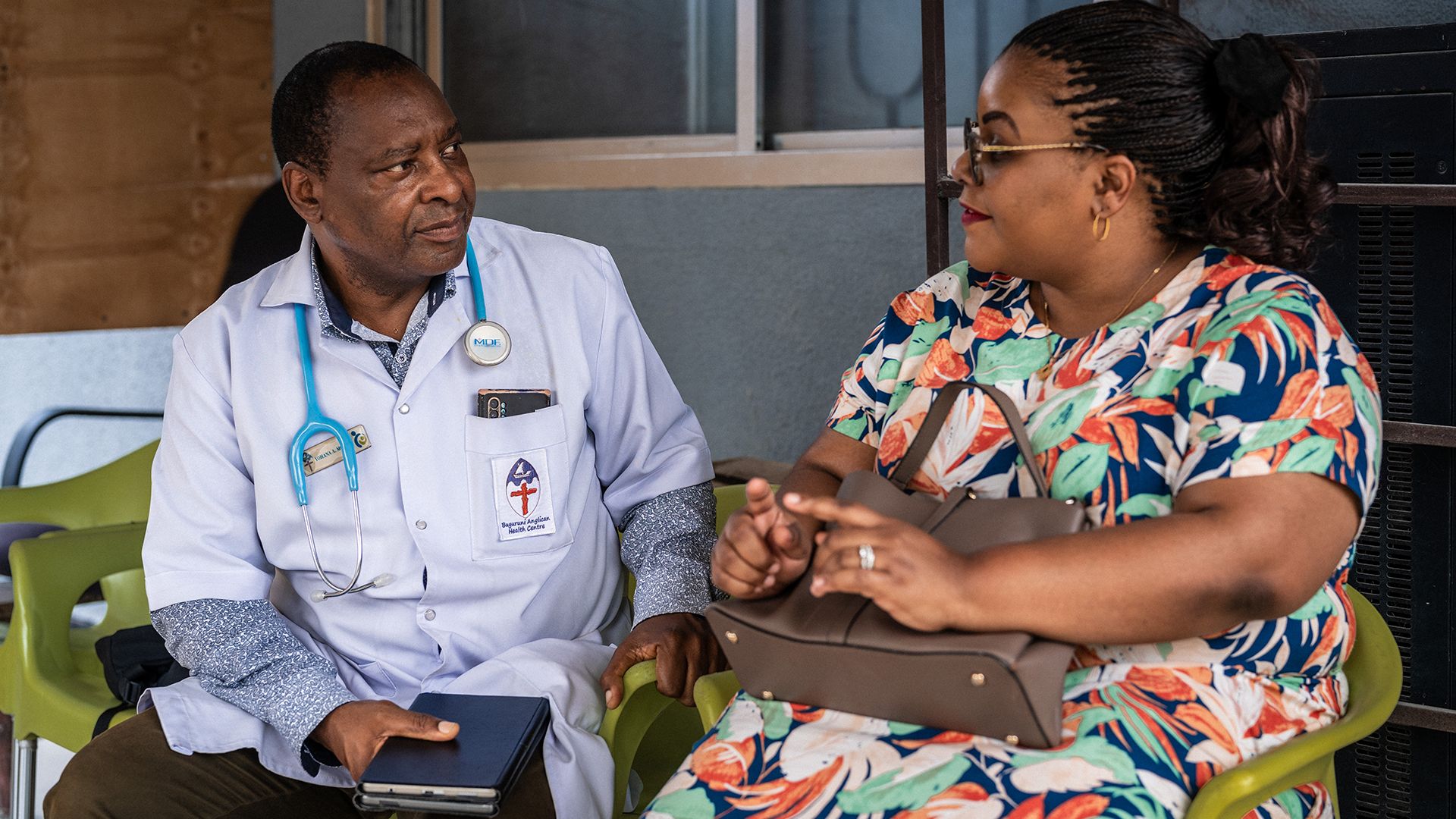 Dr Yohana Mokiwa with a patient, Dar es Salaam, Tanzania